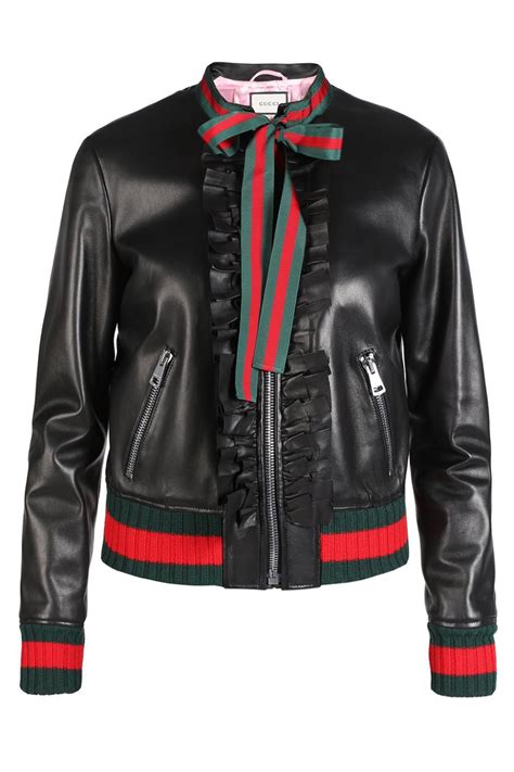 gucci red biker jacket|Gucci web black leather jacket.